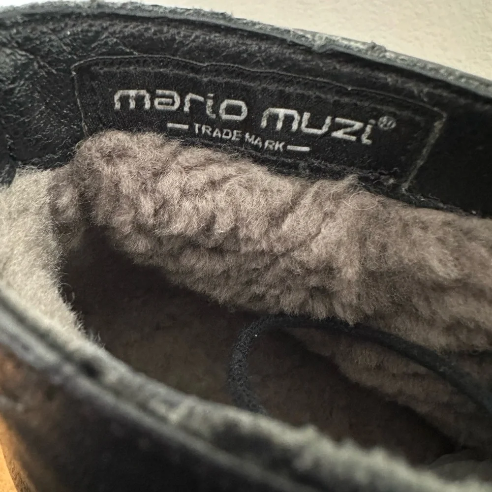 mario muzi Black Leather Ankle Men's boots EU 42 US 9,5-10.